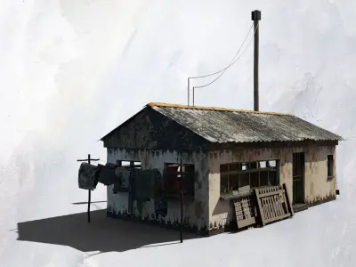 Favela Inspired Old Post Apocalyptic 3d Buildings Assets Blender 3D model