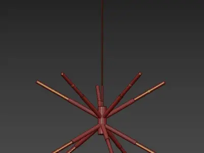 Wanda modern brass pendant light 3D model