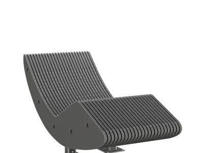 Park benches chaise lounge 3D model