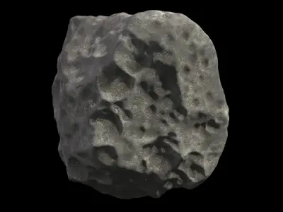 Asteroids - Set of 10 unique variations Low-poly 3D model