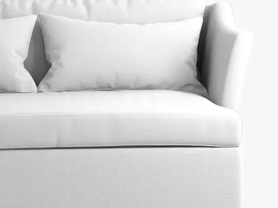 Custom made white three seat sofa 3D model