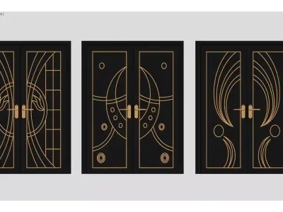 Light Luxury Entry Door 3D model