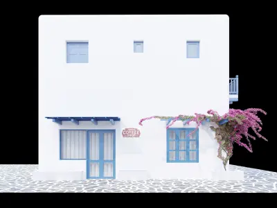 3D model House in Mykonos island Greece 3D model