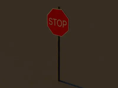 Road signs Low-poly 3D model