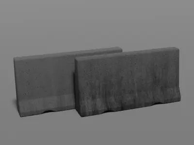 Street Concrete Barrier  Low-poly 3D model