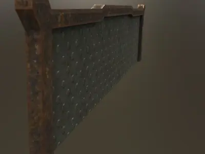 Rusted Metal Railing Low-poly 3D model