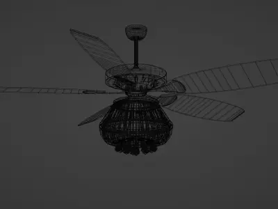 Crystal Fan Low-poly 3D model