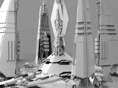 Ambassador Floating city 6 3D model