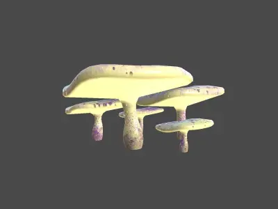 Fantasy Mushroom I08 Purple Yellow - Scene Backdrop Design Low-poly 3D model