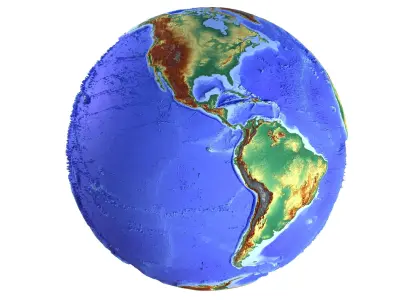 Earth Shaded Natural Globe  Low-poly 3D model