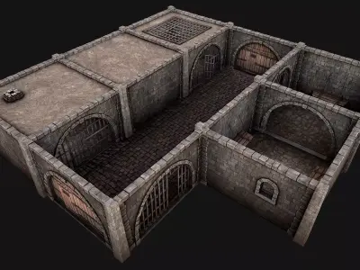 Medieval Prison Constructor Low-poly 3D model
