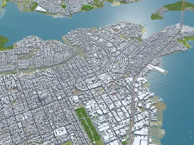 Abidjan Ivory Coast 40km Low-poly 3D model