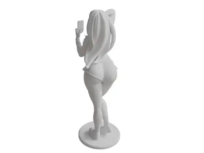 Girl capturing the selfie 3D model 3D print model