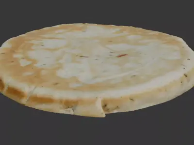  Round Flatbread Scan Low-poly 3D model