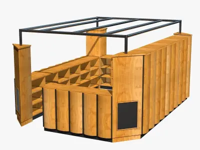 Wooden Kiosk 3D model