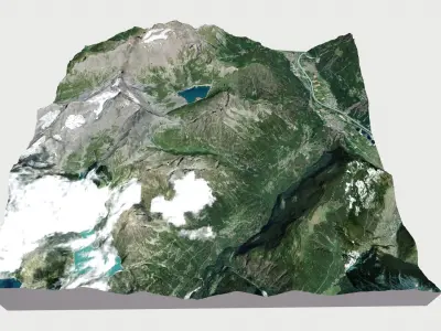 Mountain landscape Glaiser de Mont Ruan 3D model