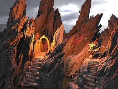 Dantes Underworld Staircase Tunnels Kit bash 3D model