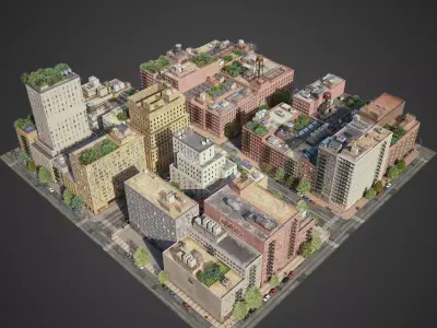 Realistic City District A6-A15 3D model