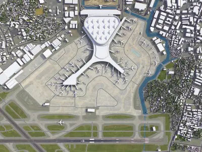 Mumbai - 3D Airport Model Low-poly 3D model