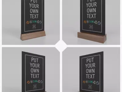 Versatile Rectangular Chalkboard Set 3D Model Pack