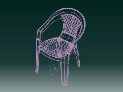 PLASTIC PATIO CHAIR Low-poly 3D model