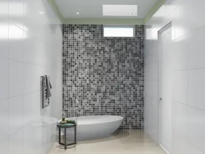 Bathroom interior concept Low-poly 3D model