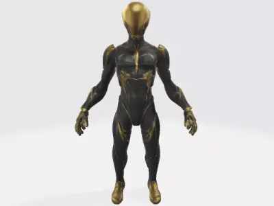 Super black and gold suit  3D model