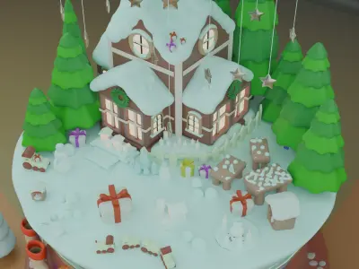 Snow Globe Low-poly 3D model