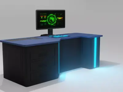 Sci-fi Controller Display - Low poly - PBR - Game ready Low-poly 3D model