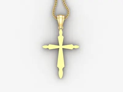 Light Gold 18K Cross Pendant 2CP068 3D print model