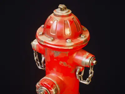 Stylized Fire Hydrant - Game Ready Low-poly 3D model