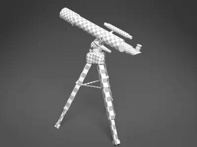 Telescope on tripod Low-poly 3D model