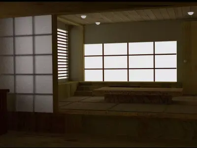 Interior Minimalis Low-poly 3D model