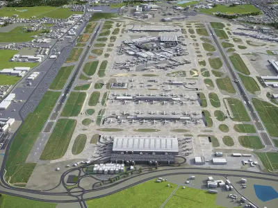 London Heathrow Airport - LHR Low-poly 3D model