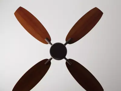 Modern 4-Blade Ceiling Fan with Light Set 3D model