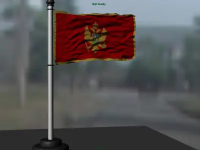 Montenegro flag 3D model