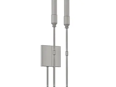 simona two light wall sconce in stainless steel 3D model