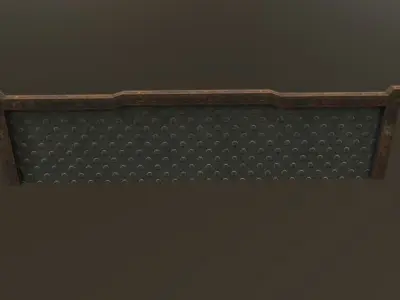 Rusted Metal Railing Low-poly 3D model
