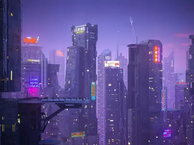 Scifi building  futuristic building Low-poly 3D model