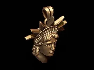 Liberty head pendant 3D print model