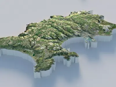 Jersey Terrain Country 3D model