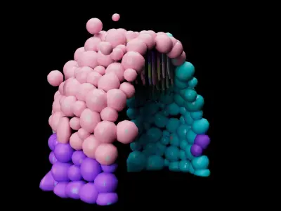 Colorful cave entrance Low-poly 3D model