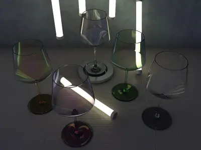 Tempranillo 3D Wine  glass bar glassware 3D model