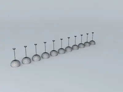 Kartell pendant light perspex lamps 3D model