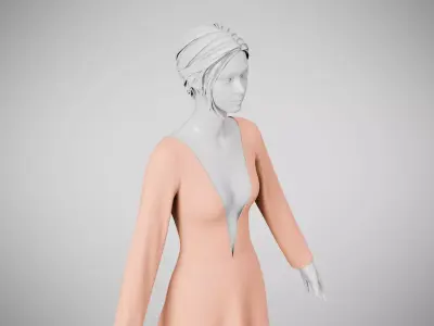 Dress 35 Light Salmon Low-poly 3D model