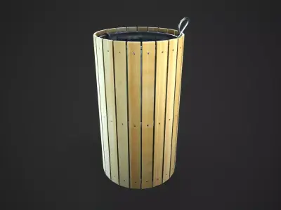 Wooden Bin Low-poly 3D model