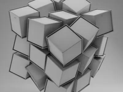 Scifi Cube- Abstract Cubes in Cube Low-poly 3D model