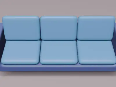 A simple 3D model of interior furniture in Blender Free low-poly 3D model