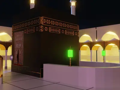 Kaabah Lowpoly Isometric Low-poly 3D model