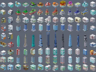 City 3 Low-poly 3D model